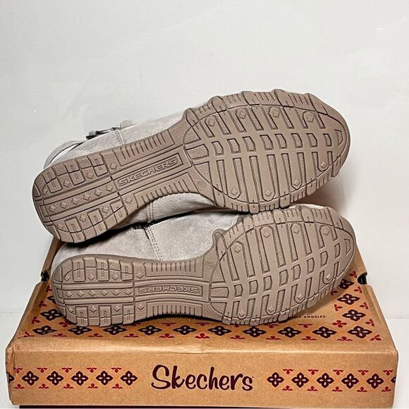 Skechers Bikers High Grade Lite Suede & Sweater Knit Ankle Boot - Picture 7 of 8